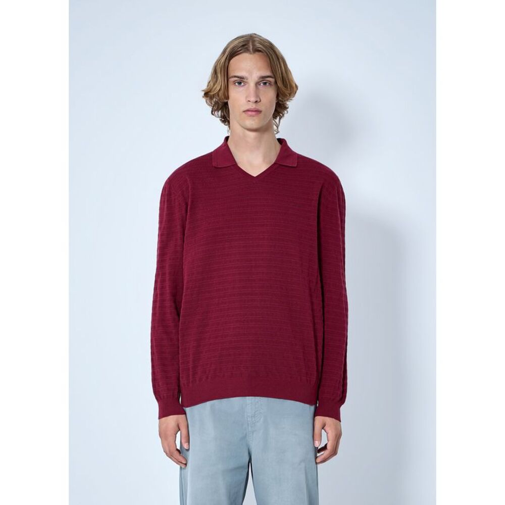 Miu Miu Men Striped V-Neck Polo Shirt